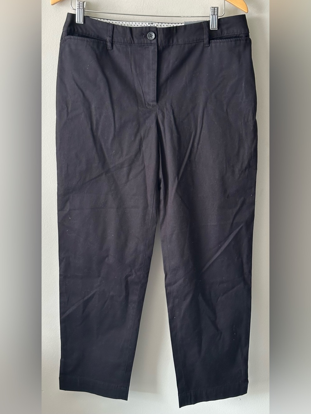 NWT Talbots perfect crop pant black 6 at waist slim leg cotton spandex
